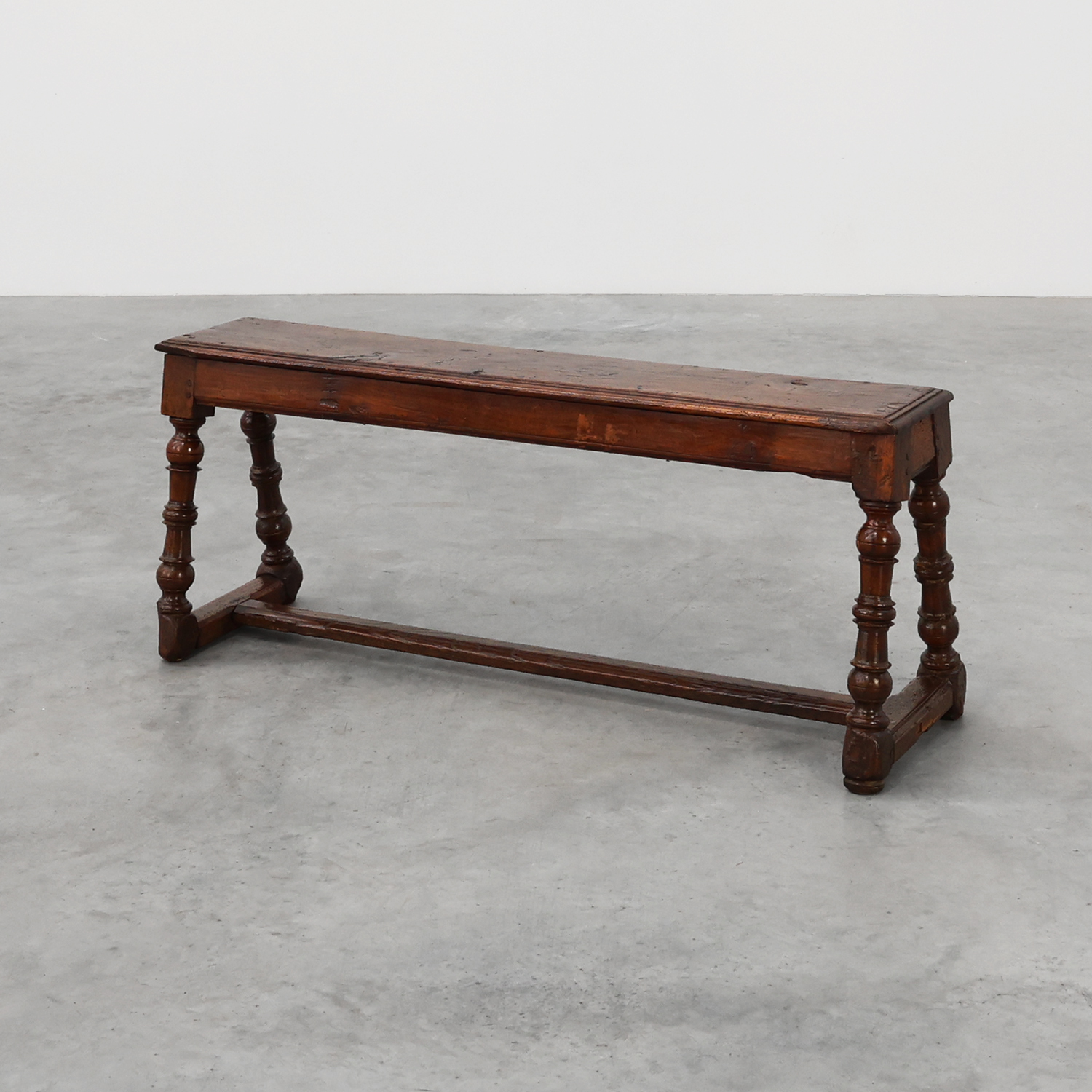 Antique English oak farmhouse bench, UK ca. 1850-img